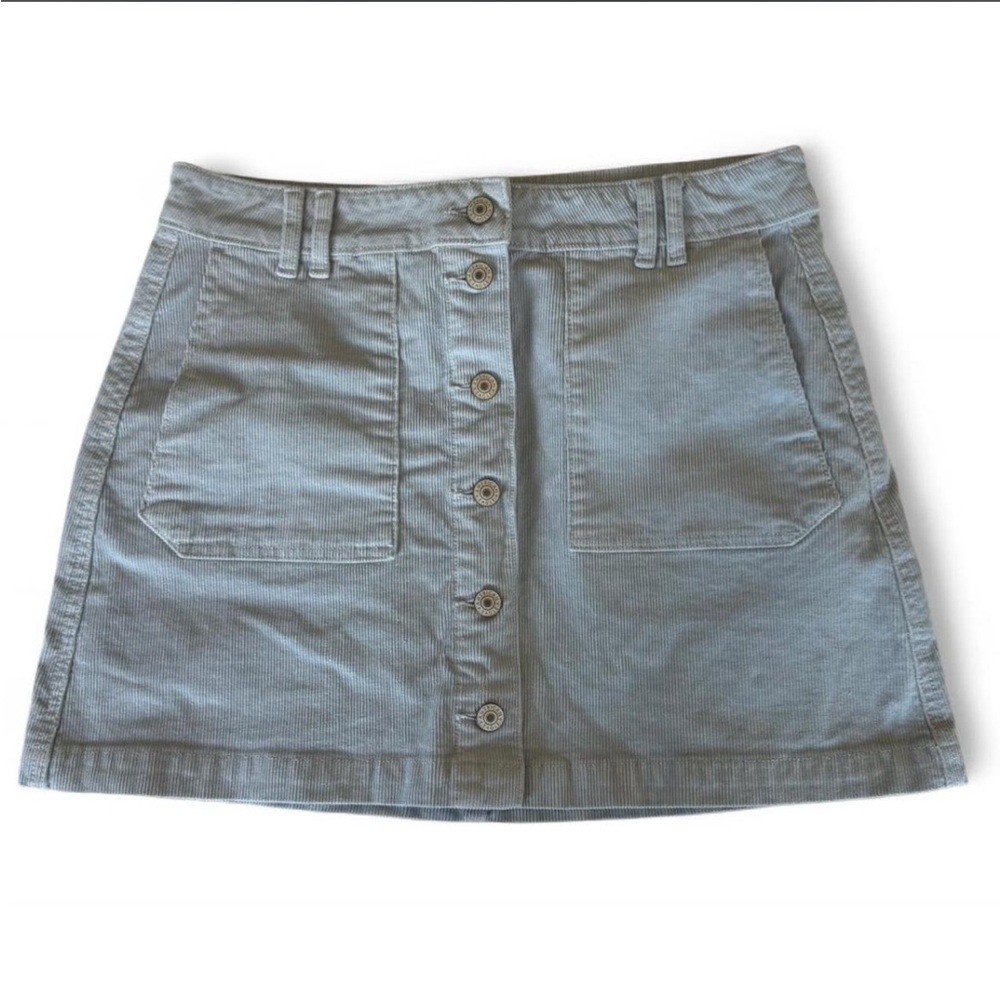 Blue Corduroy button skirt